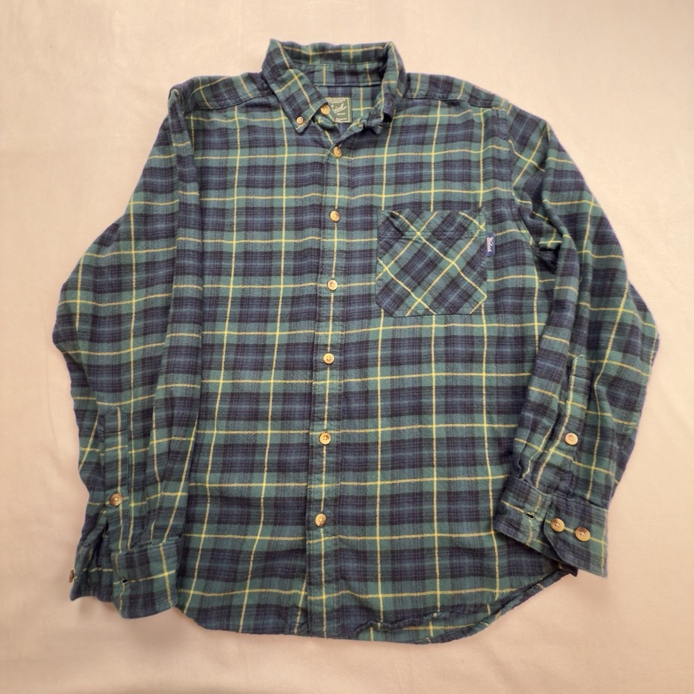 Woolrich Plaid Flannel Long Sleeve Button Front Shirt Size Medium